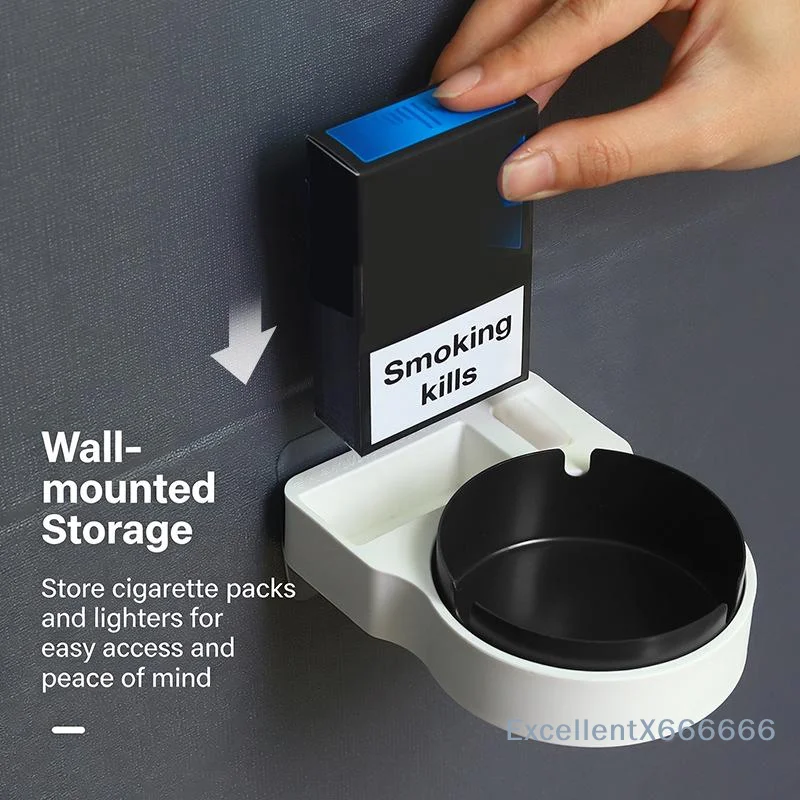

Stainless Steel Ashtray Notched Wall Hanging Creative Design for Bathroom Convenient Easy Cleaning Modern Home Use