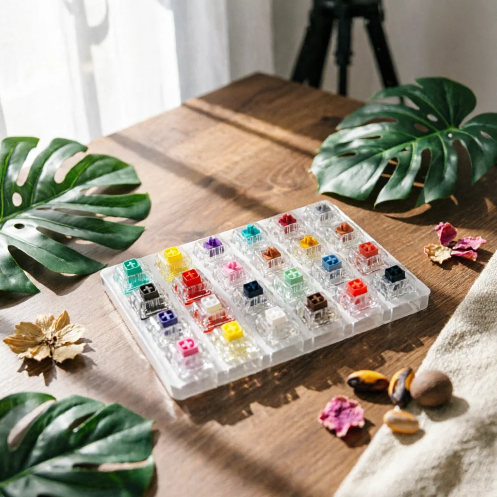 Mechanical Keyboard Switch Tester Transparent Switch Tester with Acrylic Frame Hardware Tactile Long-Lasting for Desk, Workbench