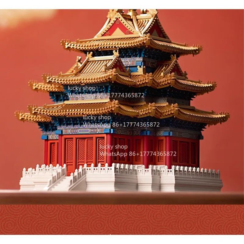 Millennium Tenon To Create The Forbidden City Corner Tower Tenon and Mortise, National Tide Ancient Architectural Model Gift