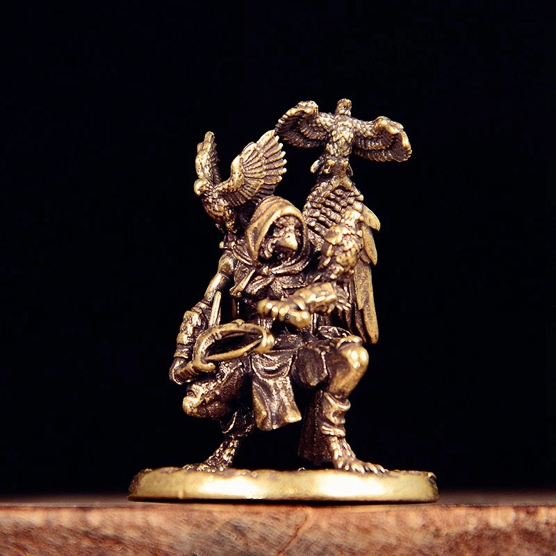 Vintage Brass Clown hunter Statue Desktop Ornaments Home Decorations Crafts Witch hunter Figurines Miniatures Accessories