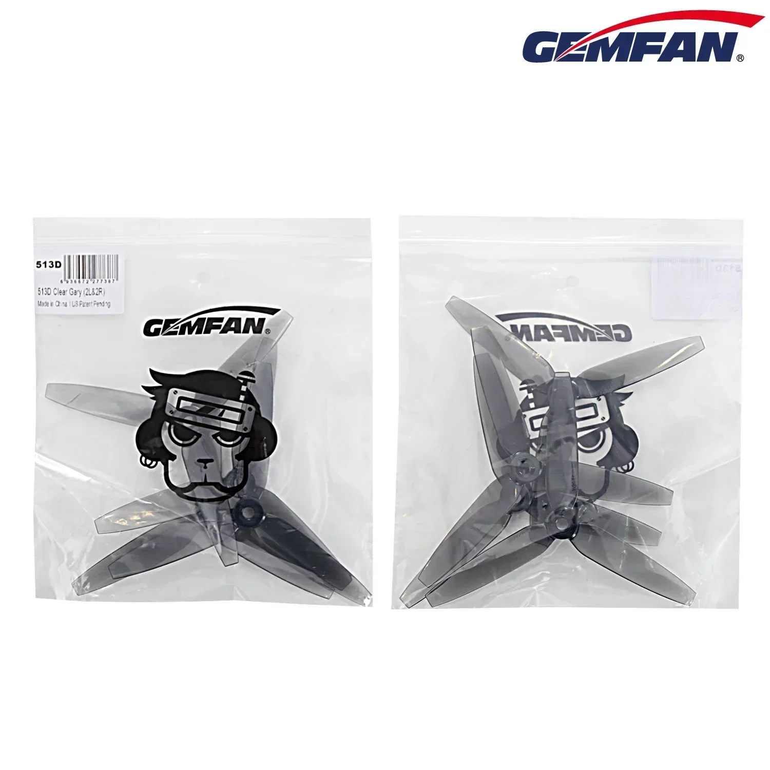 4Pairs(4CW+4CCW) Gemfan 513D 5.1X3.5X3 3-Blade 3D Durable PC Propeller (Random Color) for FPV 5inch Drones DIY Parts