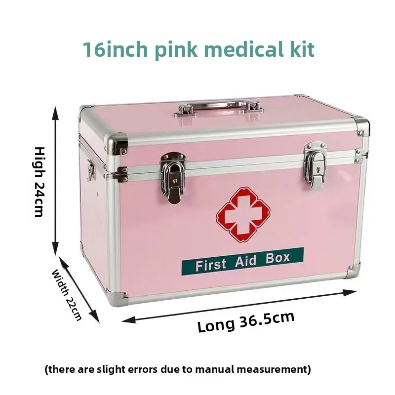 

Розовый медицинский кейс из алюминиевого сплава: полный набор для хранения, органайзер для домашнего ухода и экстренной помощи, аптечка
