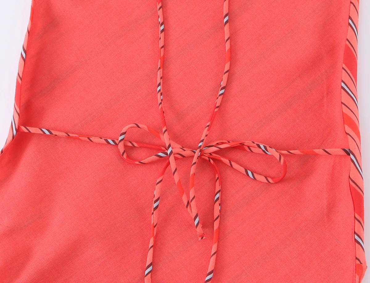 HH Französischer Stil Rot Gestreiftes Neckholder-Minikleid Ärmellos mit Wasserfallausschnitt A-Linien-Sommerkleid Elegantes Sommer-Resort-Strand-Büro-Outfit – Detail 10