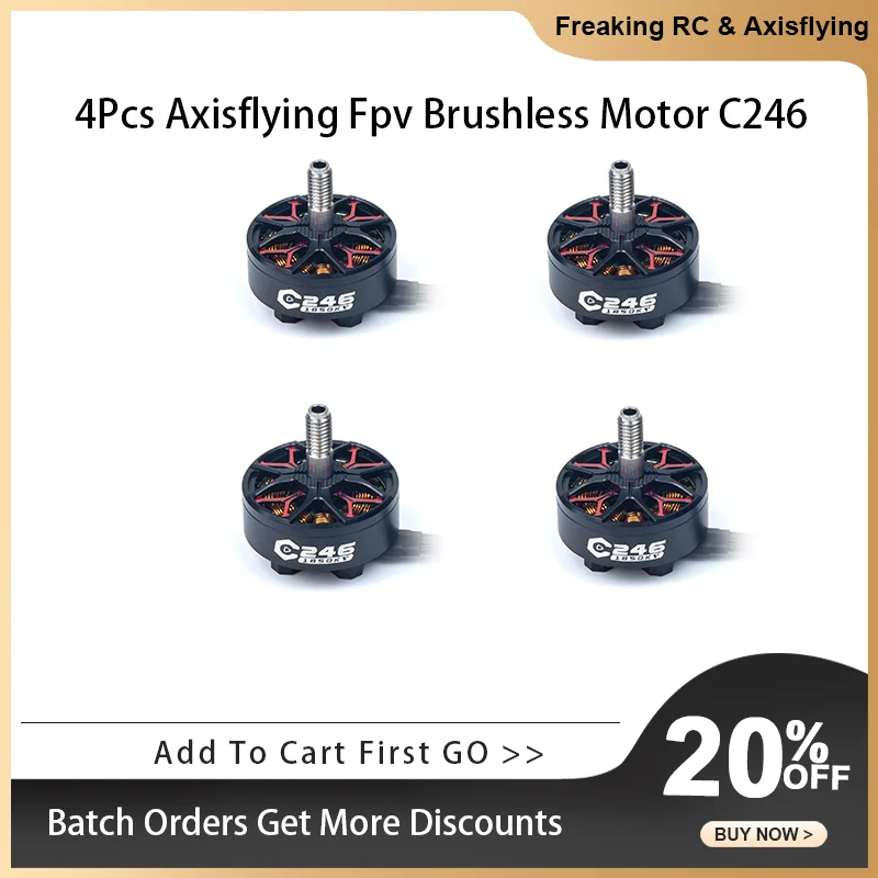 4PCS Axisflying Fpv Brushless Motor C246 2406 For 5″/6″ Of Freestyle / Sbang / Cinematic Shooting Drone