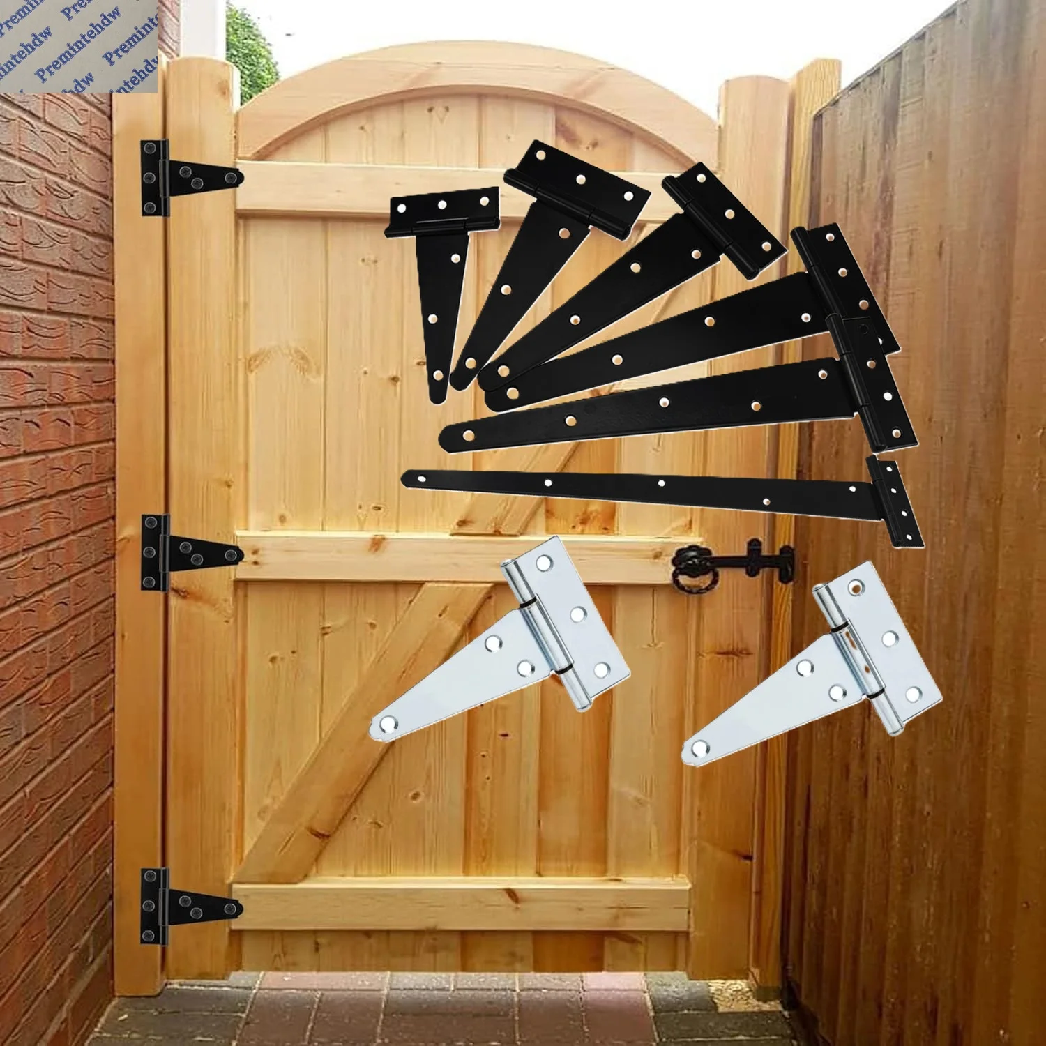 

10 шт. черный цинковый Т-образный ремешок дверная петля для деревянного забора Shad Gate Barn