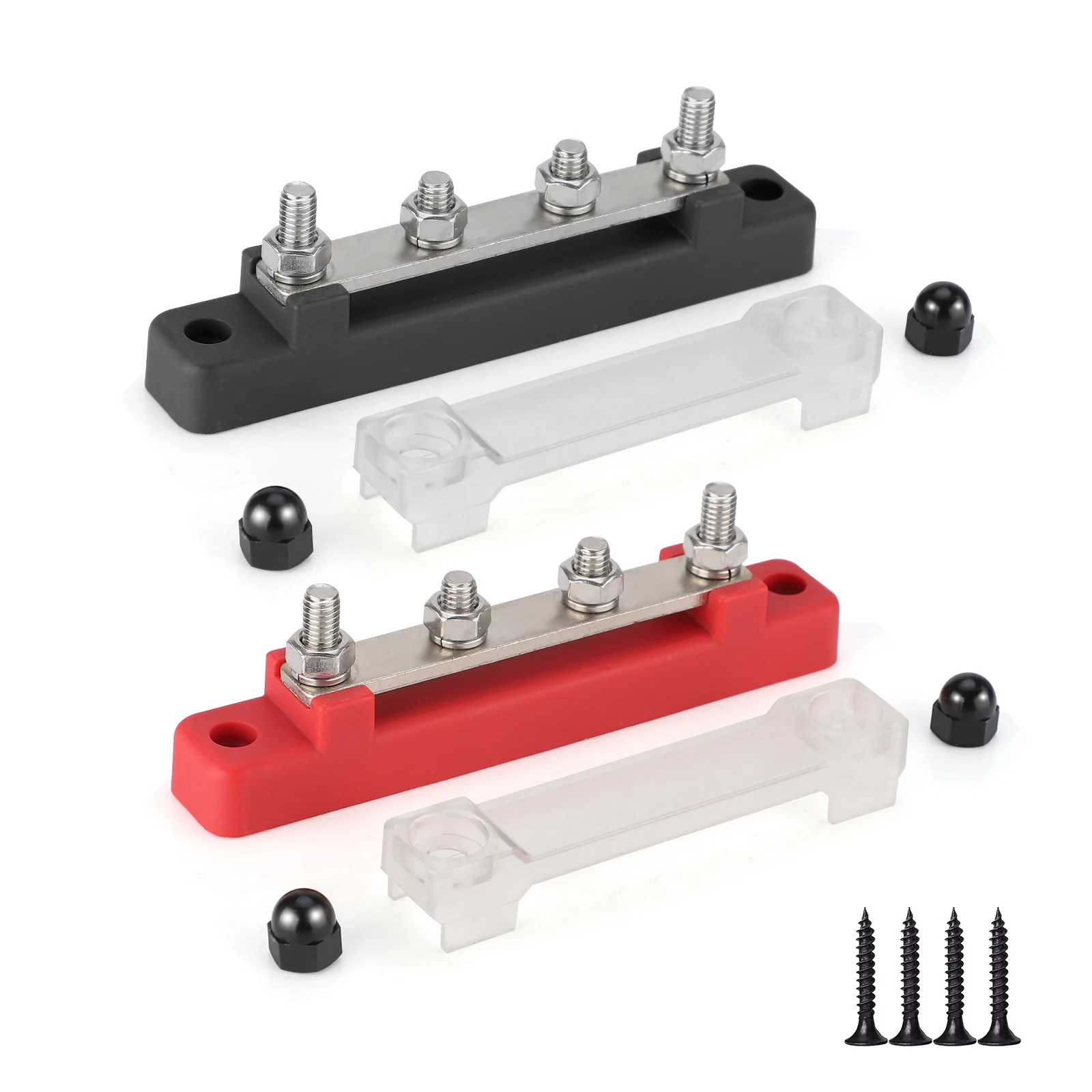 Auto 48V 150A Batterie-Stromverteilerleiste M6 Anschlussblock 8x1/4 Stromverteilungsblock Abdeckung 12V-48V Stromverteilerleiste 12V Kfz-Stromverteilerleiste – Detail 2