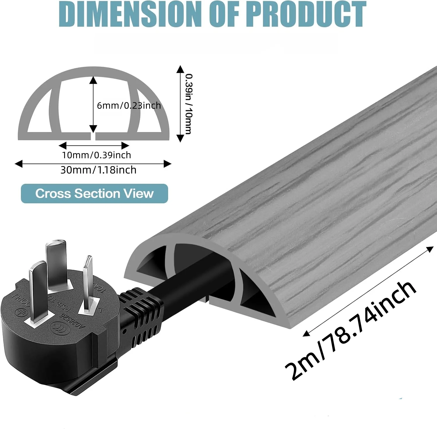 Floor Cable Cover PVC Cord Protector Self-Adhesive Power Cable Protector Extension Electric Wire Duct Slot Cable Manage For Home