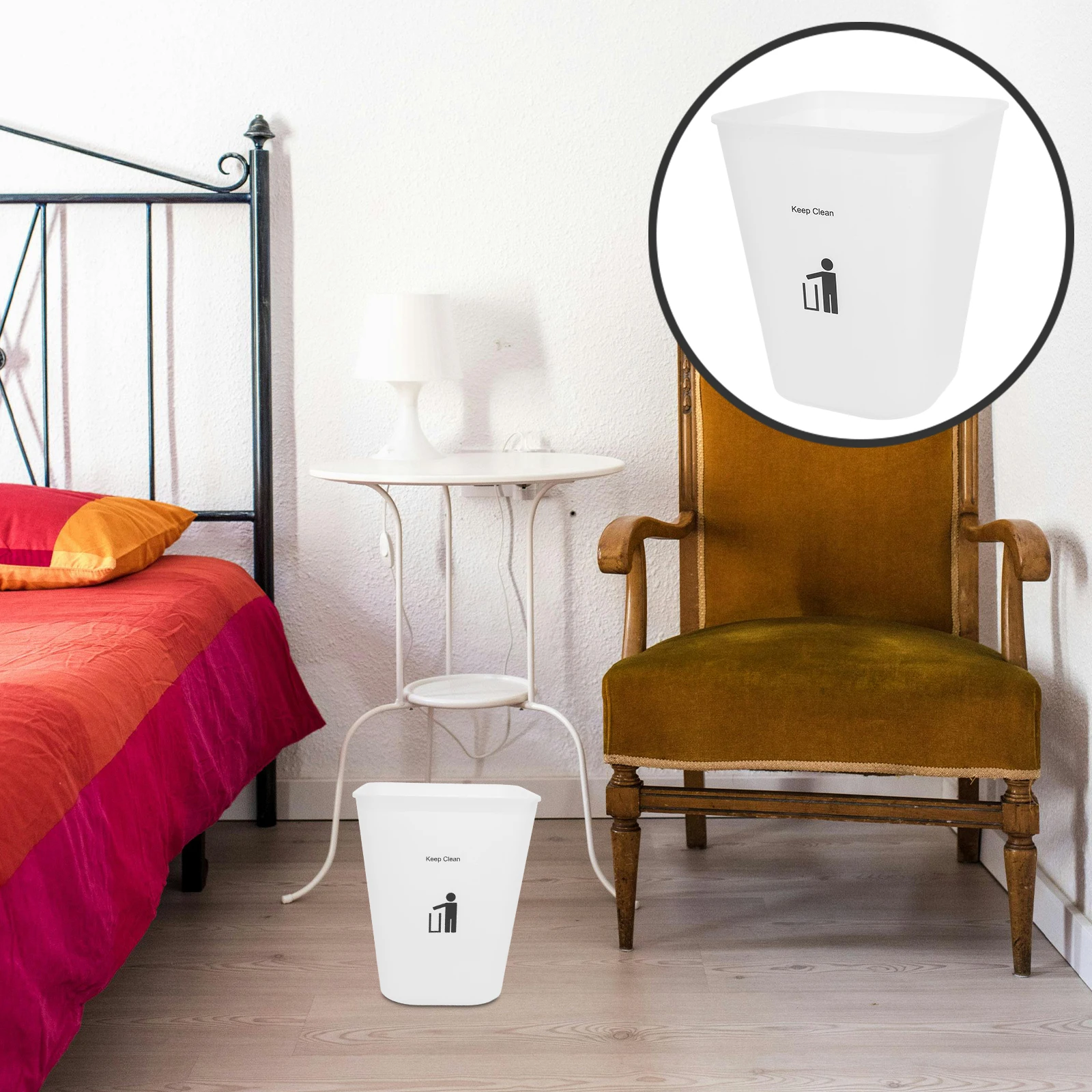 

Household Trash Can Home Garbage Bedroom Trashcan Bathroom Plastic Waste Bucket