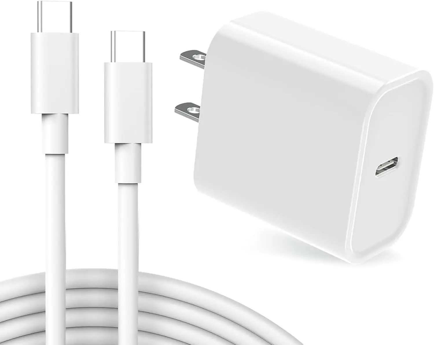 شاحن USB C سريع لأجهزة AirPods 4 Pro 2 3 Max 2024، iPhone 15 16 17، iPad Pro، محول طاقة PD بقدرة 20 وات مع كابل USB-C بطول 6.6 قدم #5