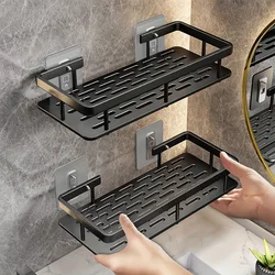 Punch-free Wall Mounted Bathroom Storage Organizer Shelf Shampoo Makeup Storage Rack For Kitchen Bathroom Accessories