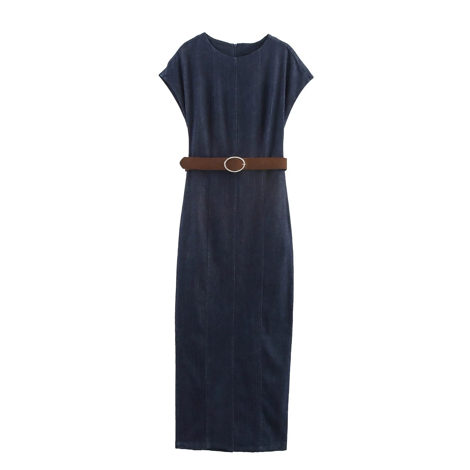 

Denim Dress Women's Spring Summer Casual Pullover Long Dresses For Women2026 New Fashion Chic Short Sleeve Streetwear Midi Dress