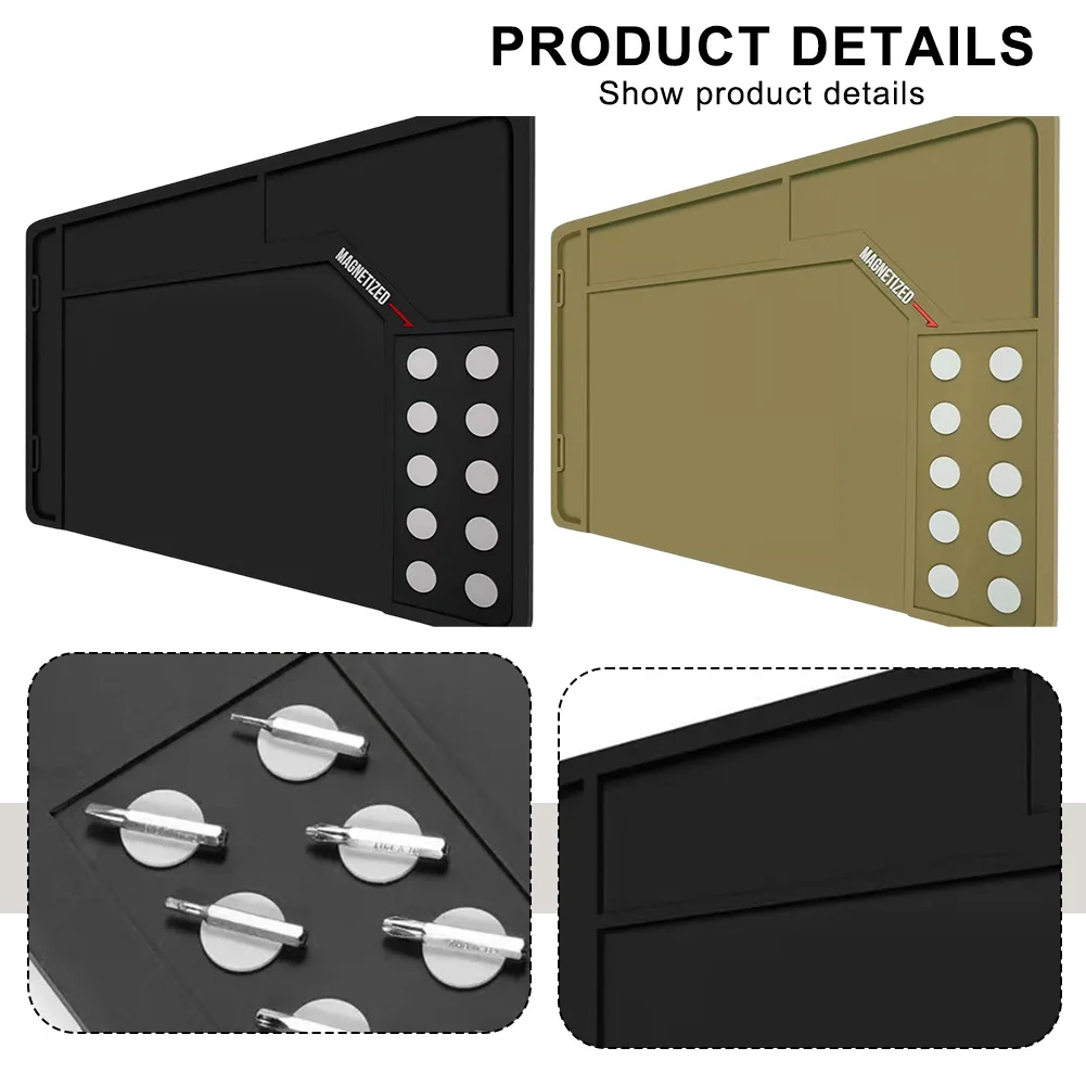 1pcs Non-Slip Cleaning Mat With Magnetic Dots Oil Proof Maintenance Workbench Mat 900x300x4.5mm For Soldering DIY