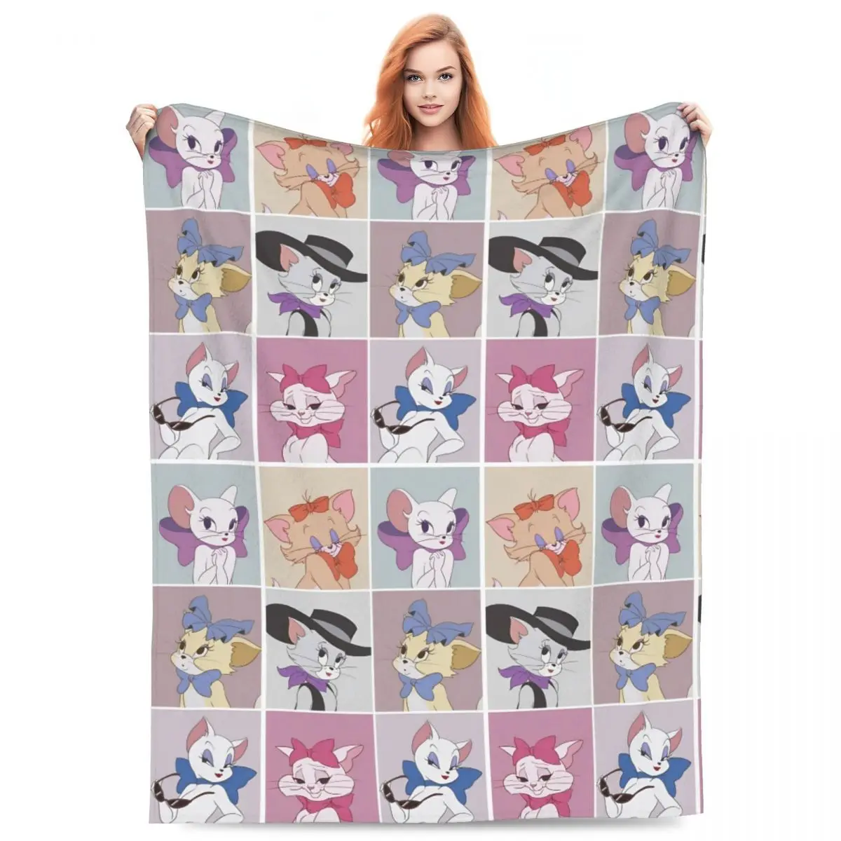 The Aristocats Marie Cat Flannel Blankets Winter Warm Soft Throw Blanket for Kids Adult Couch Chair Bedspread Sofa Bed Cover