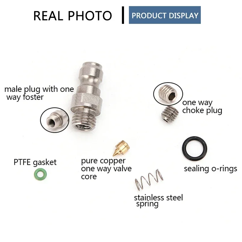 2pcs/set Quick Disconnects Connector 8mm M8x1 Thread M10x1 Quick Connect Couplings Air Refilling Fittings Socket Air Pumps Parts