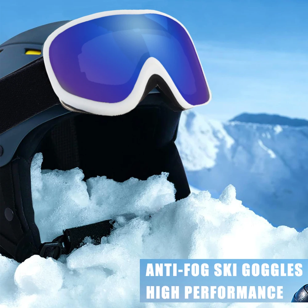 Gafas de esquí antiniebla para hombre y mujer, lentes de moto de nieve, protección UV400, para exteriores, para invierno