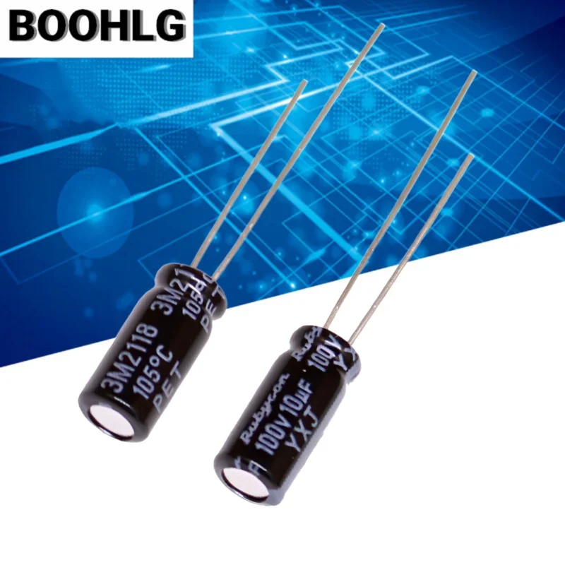 10PCS New order Rubycon imported electrolytic capacitor 100V 10uF 5x11 Japanese Ruby YXJ