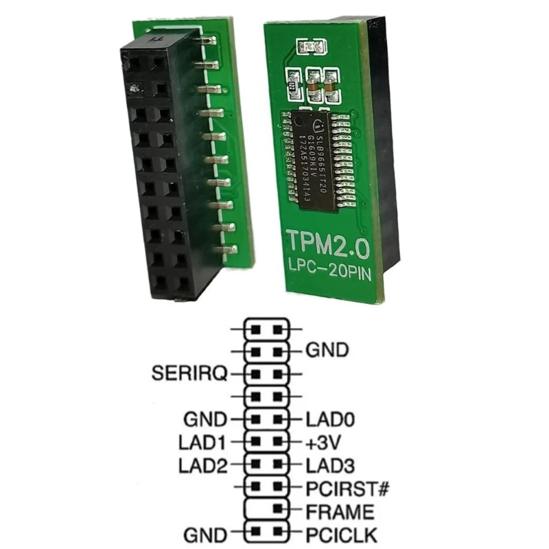 TPM 2.0 Encryption Security Module LPC 20Pin TPM2.0 Remote Card Security Module for Win 11 for GC-TPM20 Motherboard QXNF