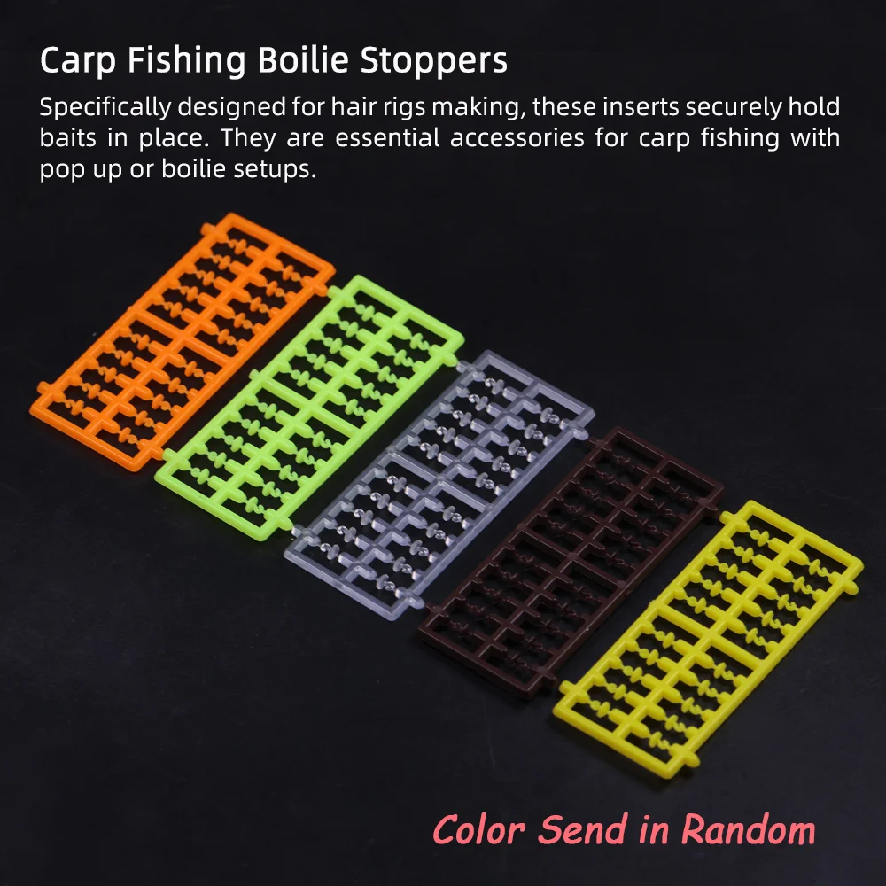 5pcs/10pcs Carp Fishing Bait Stoppers Hair Rig Boilie Stops Extender Kit Bait Plastic Blockers Pop Up Pellet Holders Tackle