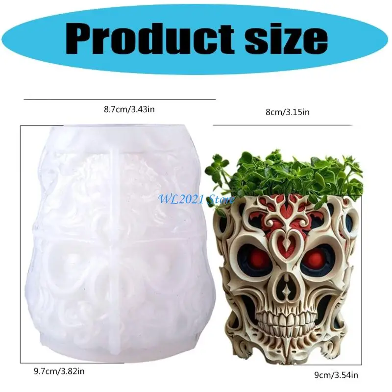 G5GC جمجمة شكل سيليكون قالب حرفي ديكور زارع مجوهرات صياغة لوازم #6
