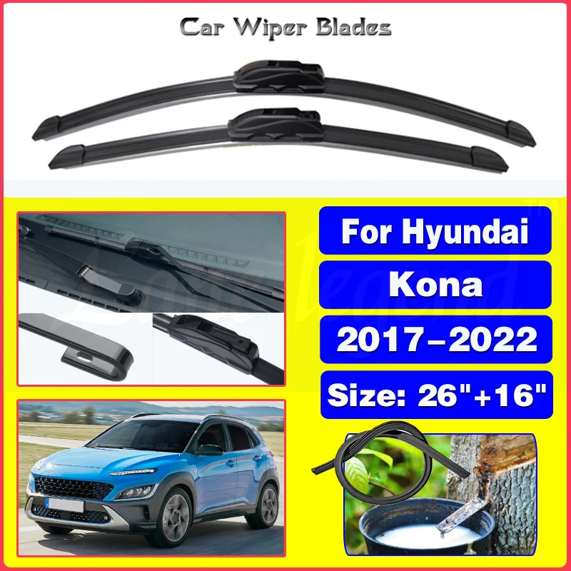 Car Wiper Blades For Hyundai Kona 2017 2018 2019 2020 2021 2022 Windshield Windscreen Front Window Blades 26\