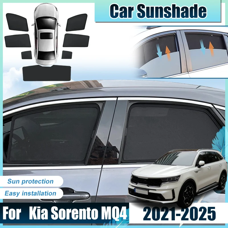 

For Kia Sorento MQ4 2021 Accessories 2022 2023 2024 2025 Car Front Rear Window Sun Shades Covers Anti UV Visors Heat Accesorios