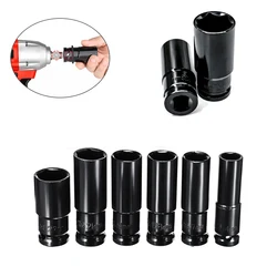 1/2 inch 6 Point Impact Socket Head 15/17/18/19/ 21mm Extension Sleeve Hexagonal Hex Sockets for Electric Wrench Hand Tool Drill