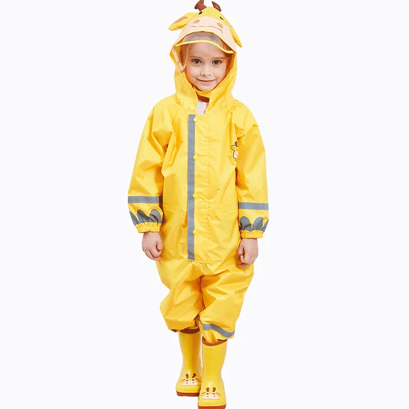 1-10 Years Old Kids Blue Koala Raincoat Outdoor Jumpsuits Waterproof Rainwear Baby Boy Girl Raincoat And Rain Pants Suit