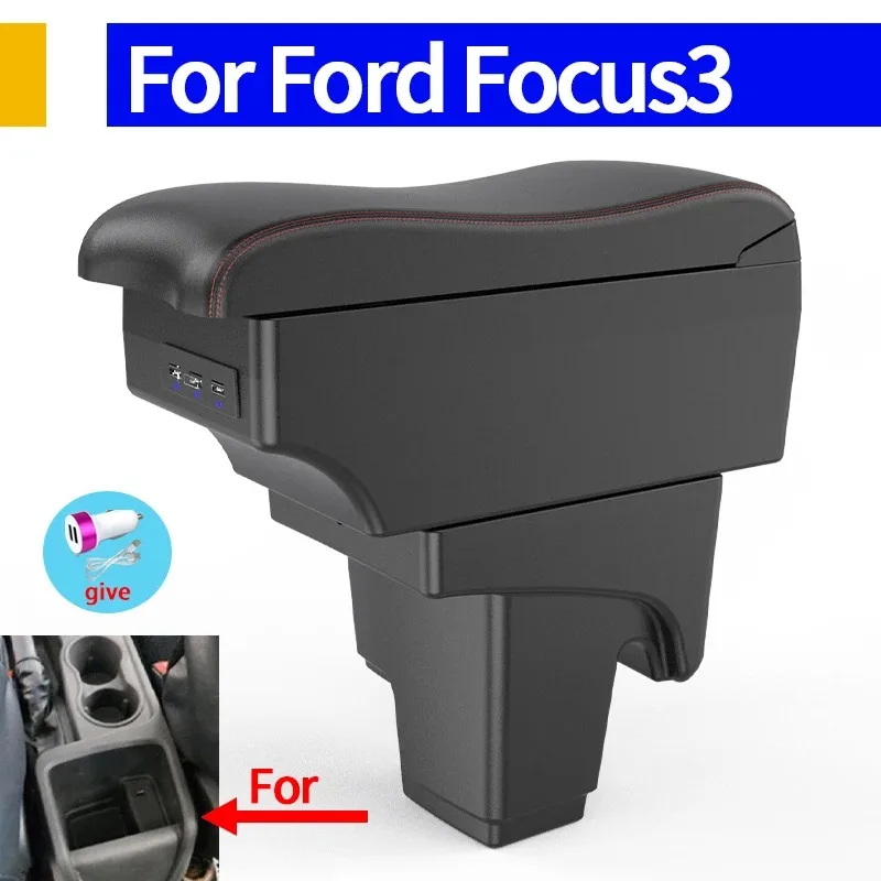 

For Ford focus 3 Armrest box For Ford Focus mak3 III Car Armrest box Center Storage box Interior Retrofit Car Accessorie