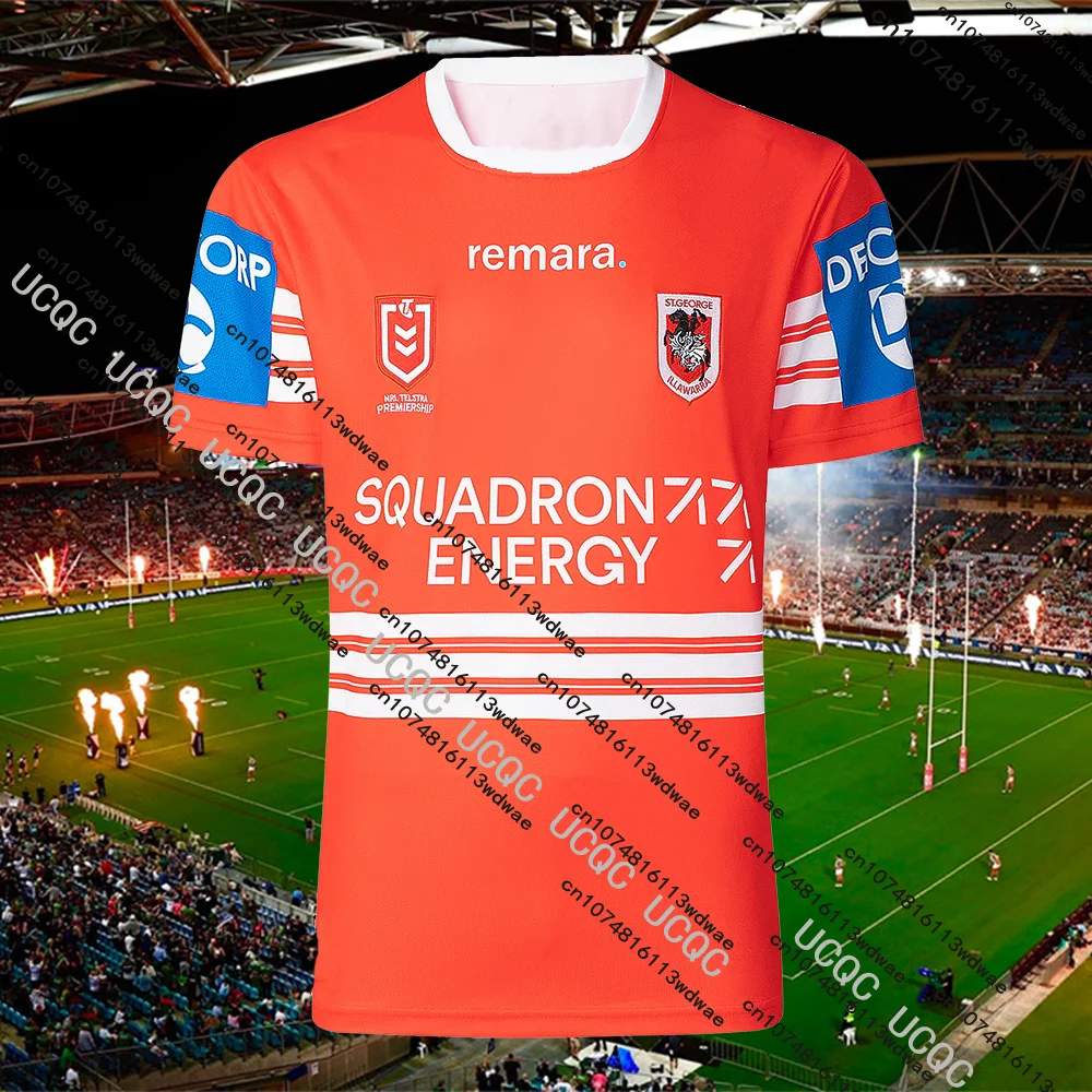

25/26 новейшее летнее австралийское регби Illawarra Dragons, спортивный трикотаж для тренировок по регби, мужские дышащие футболки для копирования, трикотажные изделия Motor