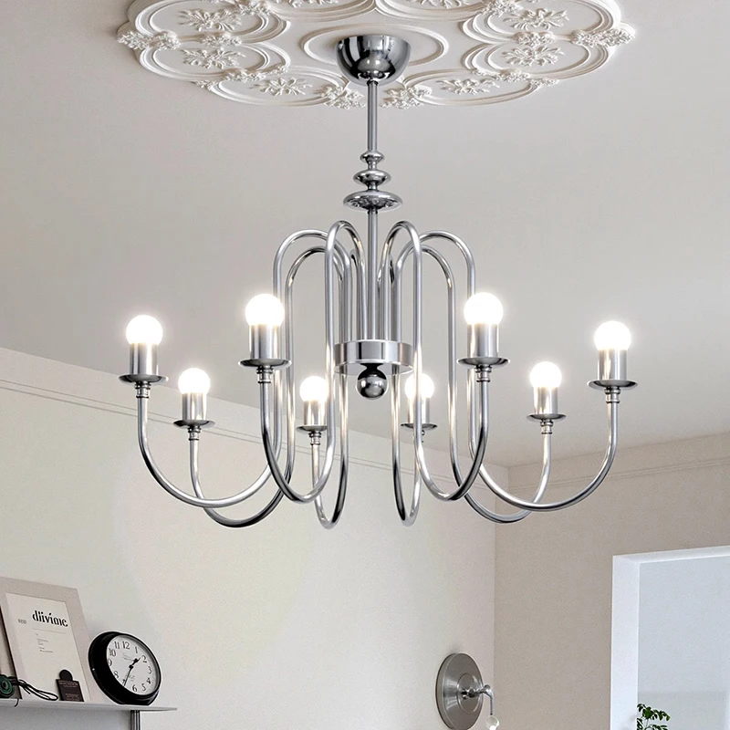 Vintage Aluminum Creative Candle Holder Pendant Light Suitable for Living Room Bedroom Villa Chandelier Home Decoration Luster