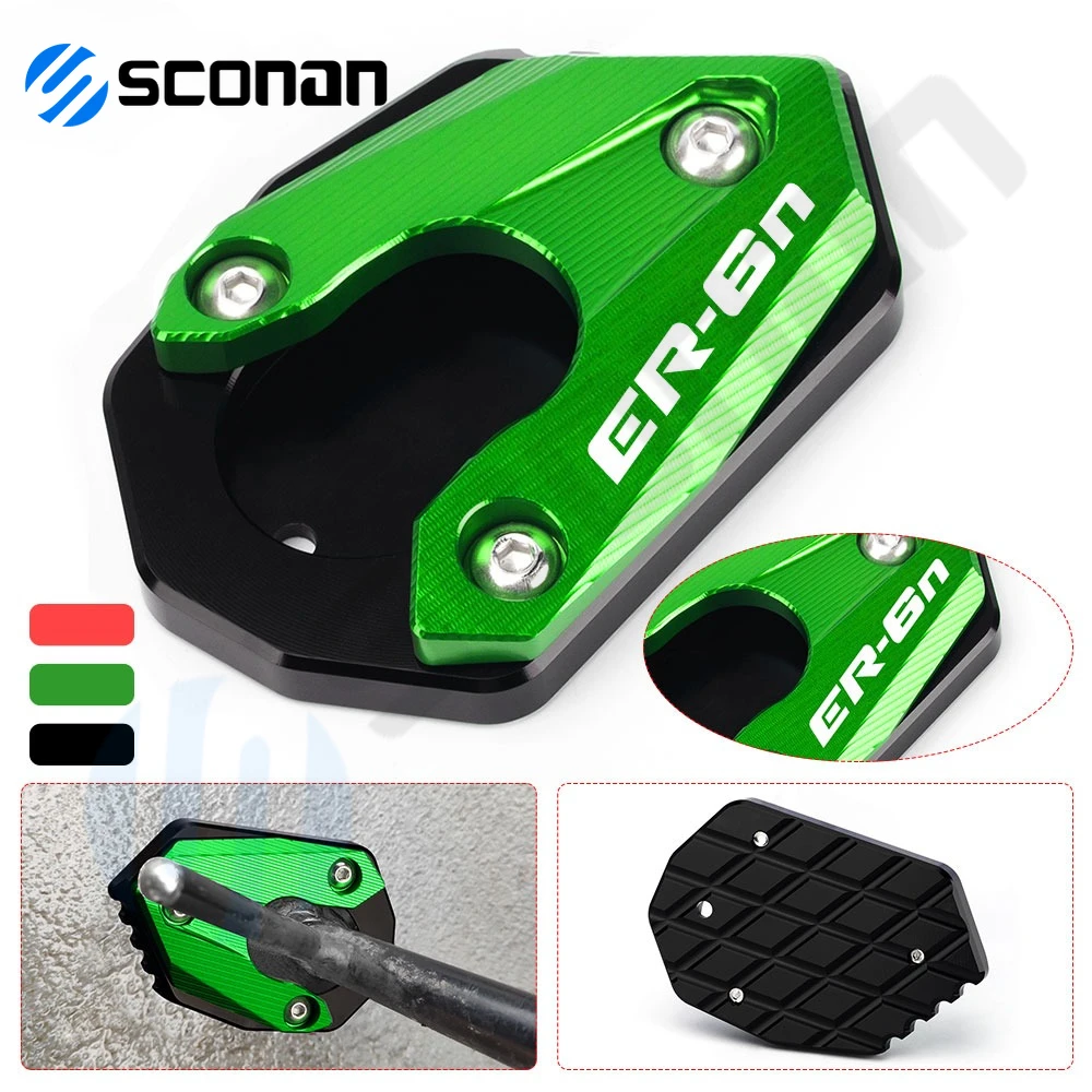 

For KAWASAKI ER6F ER6N ER-6F ER-6N ER 6F 6N 2011 2012 2013 2014 Kickstand Foot Side Stand Extension Pad Support Plate Enlarge
