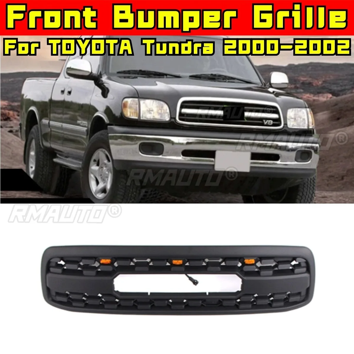 For TOYOTA Tundra Bumper Grill Racing Grills Car Front Grille Grillg Tunning Part For TOYOTA Tundra 2000-2002 Car Accessories