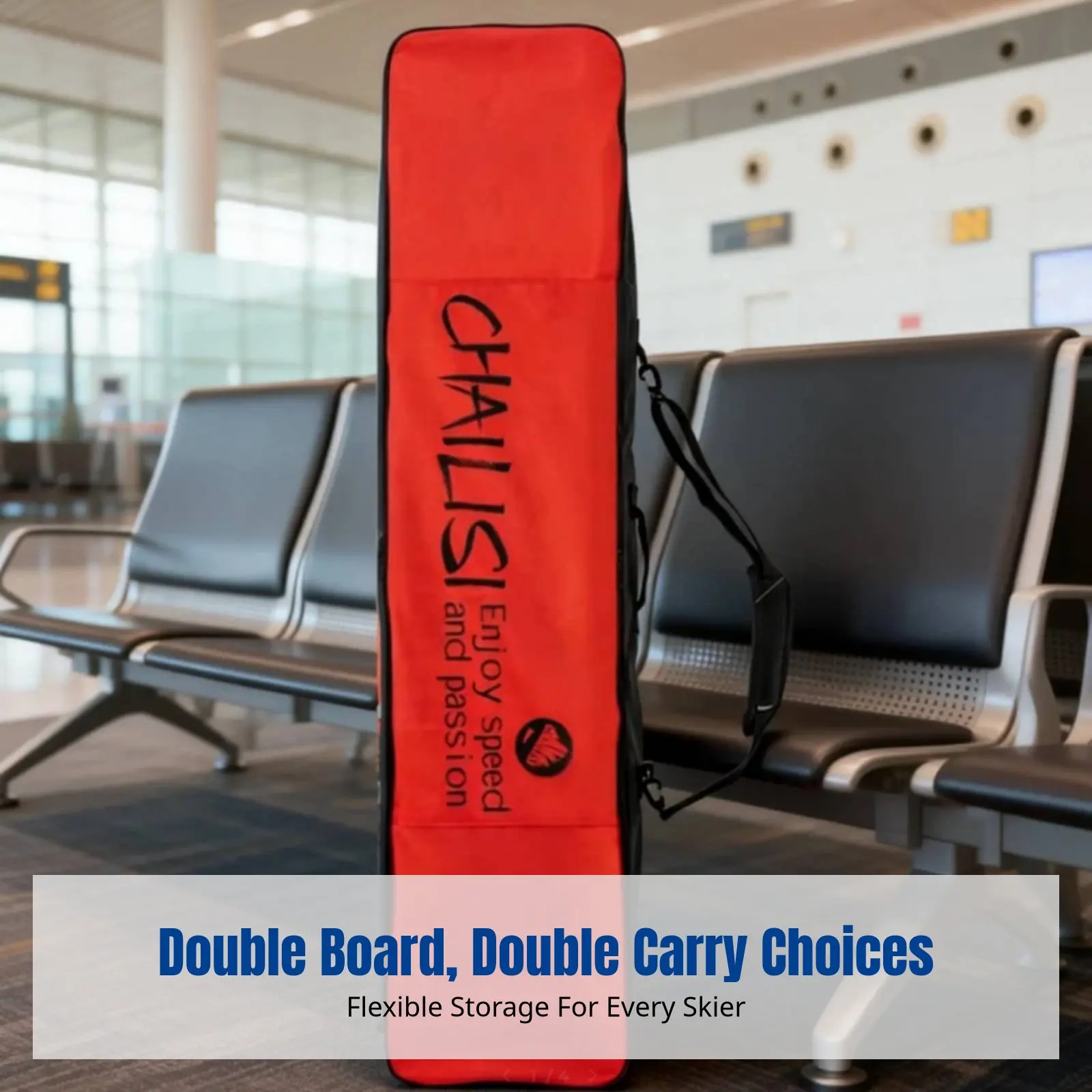 

Universal Ski Bag with Wheels, Wet/Dry Separation, Dual Shoulder Straps, Compartment Design, Airline Approved, Large Capacity,