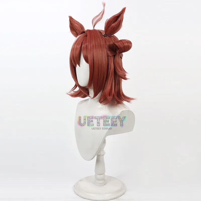 UETEEY COS Game Uma Musume Pretty Derby Rhein Kraft شعر مستعار تأثيري آذان ذيل حفلة الهالوين زي الدعامة الشعر الاصطناعية #4