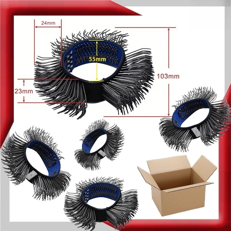 Pneumatic Wire Brush Rust Remover Metal Surface Tool for Car Paint Restoration with Steel Wheel
