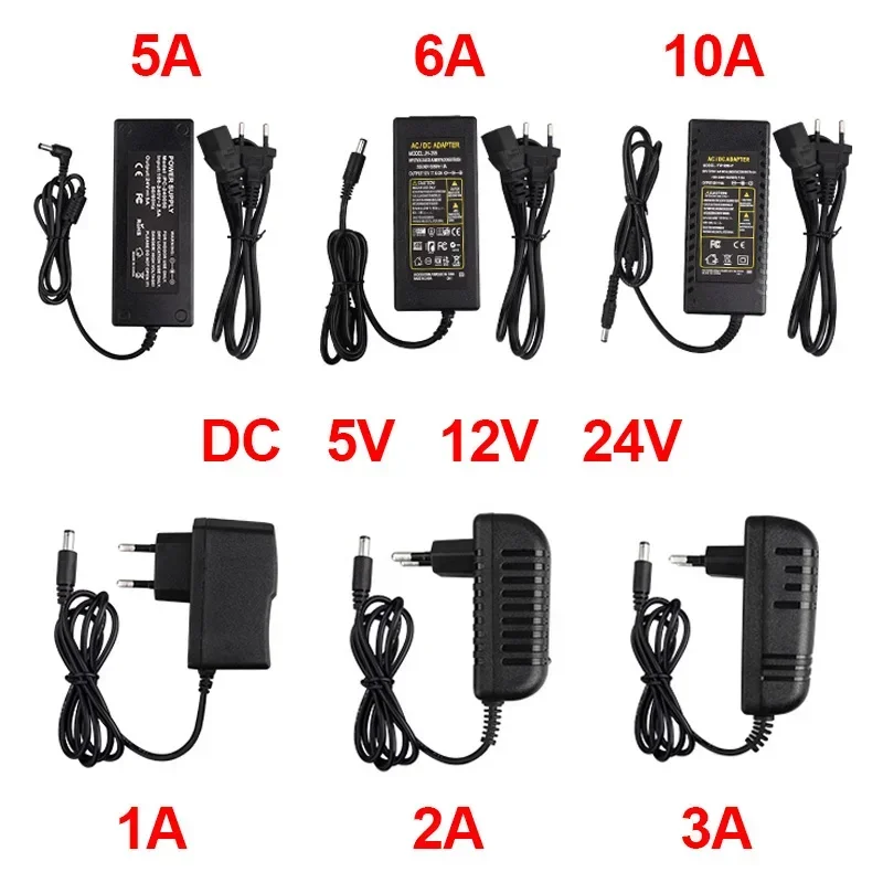 DC5V/12V/24V Lighting Transformer Adapter AC100V-240V 1A 2A 3A 5A 6A 8A 10A Power Supply Converter Charger For LED Strip CCTV