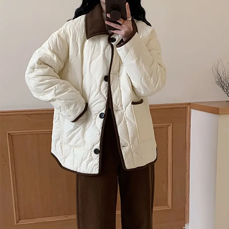 

Parkas Womens Femme Winter Sherpa Fleece-Padded Gathered Waistband Stand-Collar Snap-Button Ruffled Ruched Elegant Timeless Lady