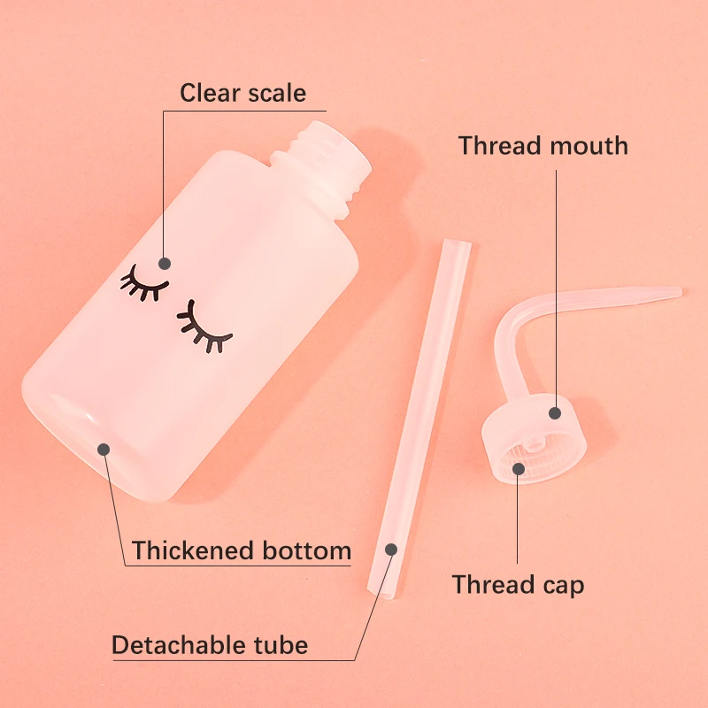1 stücke 250 ml Wimpern Reinigung Flasche Lash Verlängerung Waschen Flaschen Wasser Squeeze Dropper Lash Shampoo Gebogene Auslauf Topf make-up-Tool – Detail 3