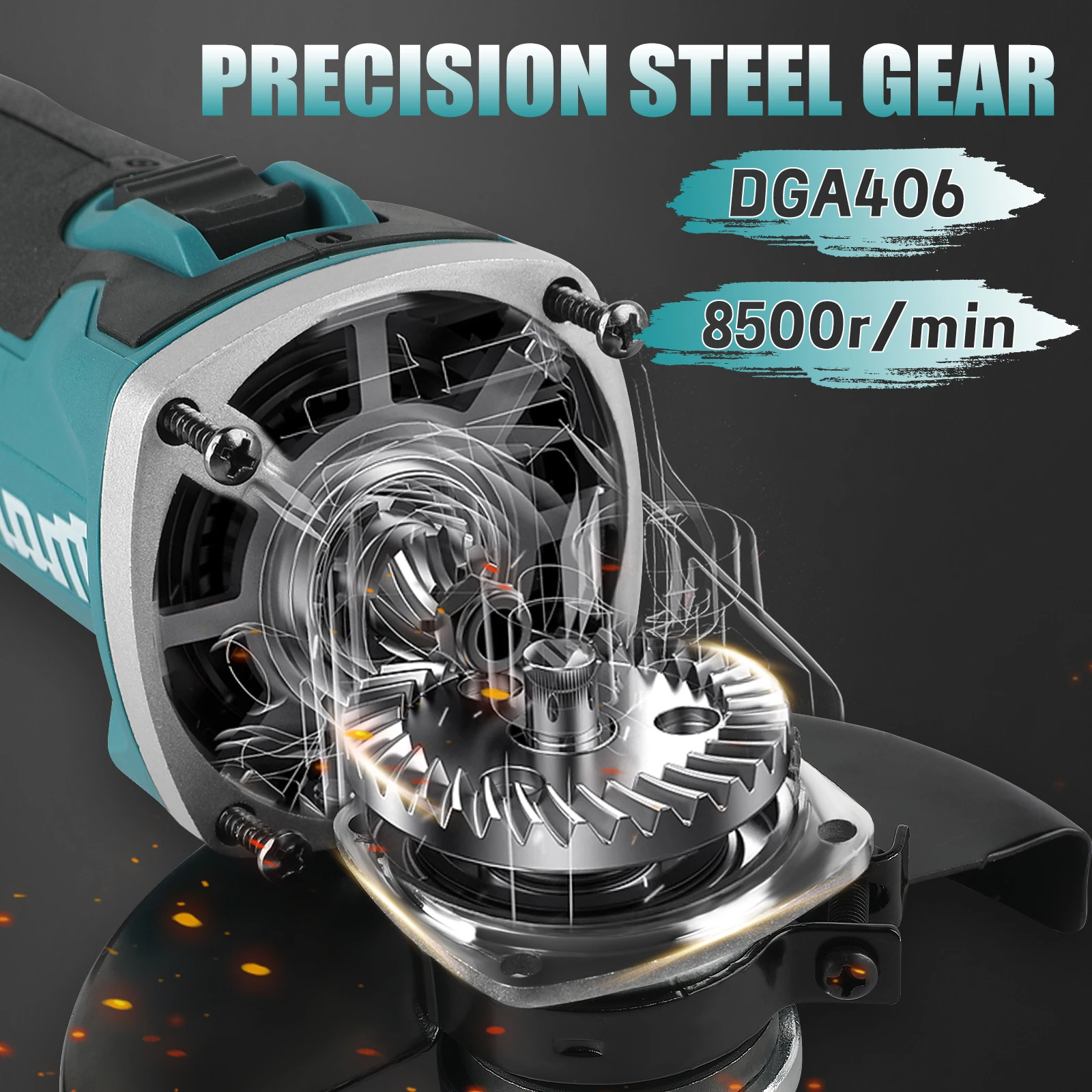 Makita's newly upgraded 18V lithium-ion brushless charging polishing machine, high-power cutting machine DGA406-125mm