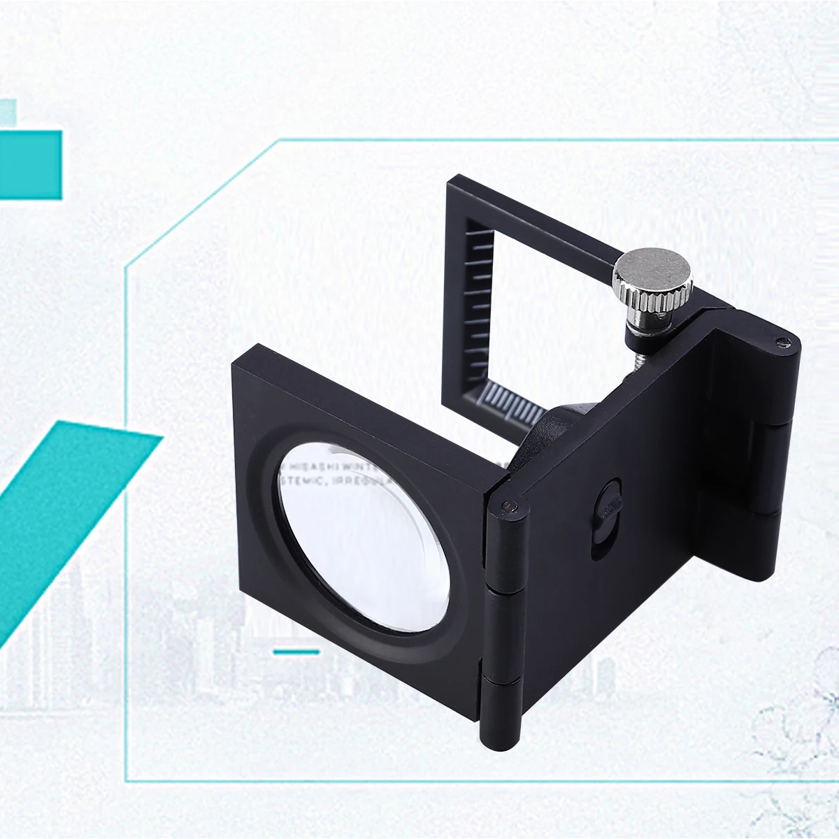 

Portable Three-Folding 8x Magnifier Magnifying Glass Black Durable ABS Optical Glass Lens LED Illumination Reading Repair