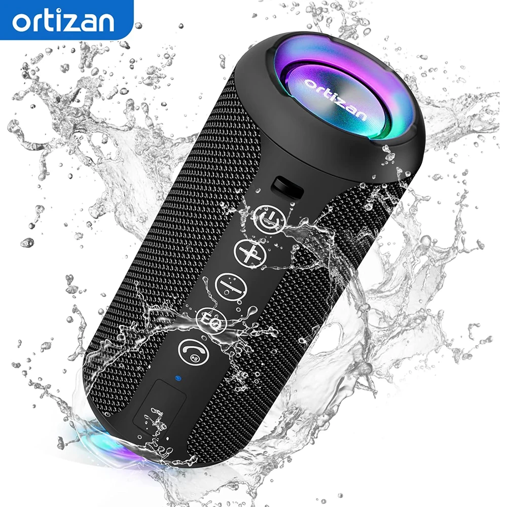 

Ortizan X10 Bluetooth-динамик с улучшенным басом, портативный динамик со слотом для TF-карты, время воспроизведения 30 часов, IPX7, водонепроницаемый динамик для кемпинга