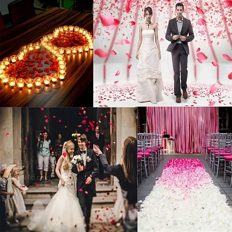 5000/100Pcs Artificial Fake Rose Petals Colorful Simulation Silk Rose Petal For Valentines Day Wedding Party Romantic Decoration