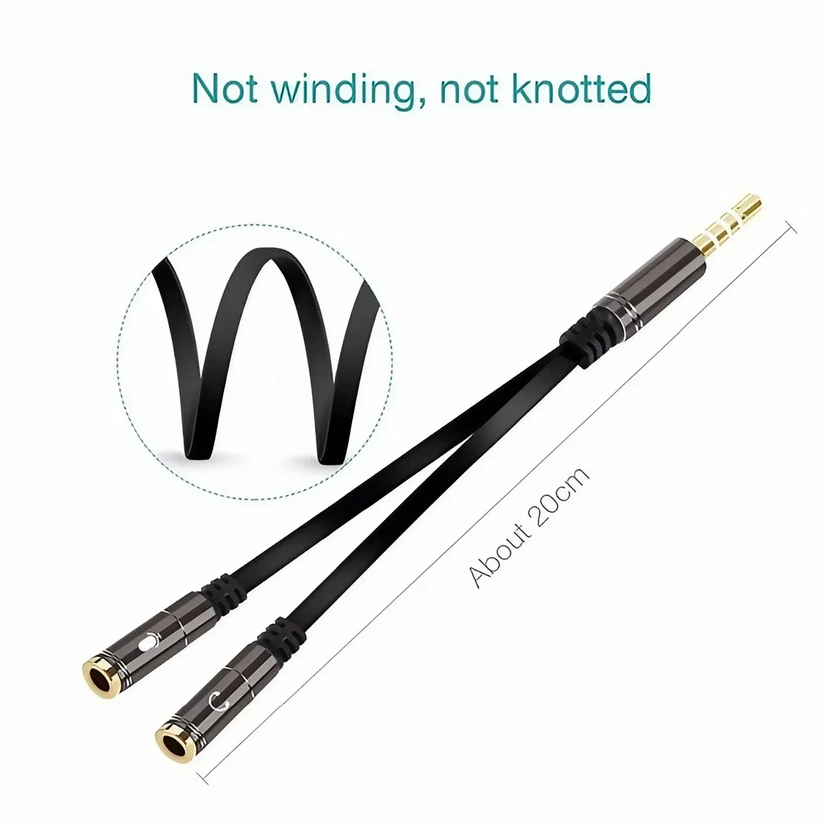 3.5mm kabel rozgałęźnik Audio do komputera Laptop Jack 3.5mm 1 męski do 2 żeński słuchawki z mikrofonem Y Splitter przewód AUX