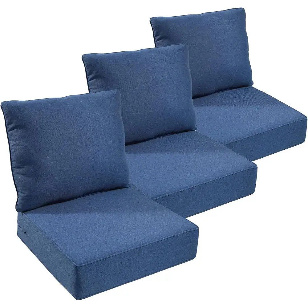 Outdoor Furniture Cushions, 6 inch Thick Seat Cushions, Waterproof 22x24 Patio Replacement Chairs/Couch Cushion, Include 3 Back