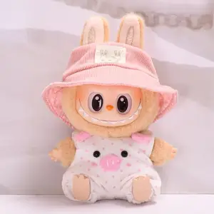 Mini Plüschpuppenkleidung, Outfit -Accessoires für Korea Kpop Exo Labubu Idol, rosa Tupfen -Dot -Schwein, rosa Hasenhut, Kleidungsgeschenk, 17 cm 10 Hauptverkäufe Papa Bälle Kleidung - №5
