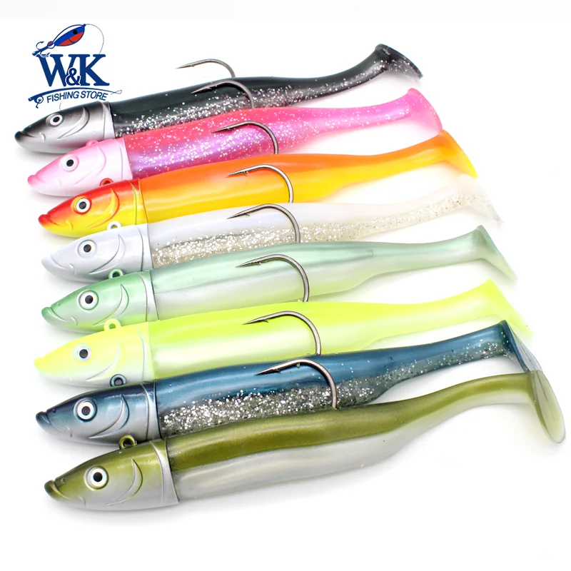 Soft Bait KIT with 120g JIG 14.5cm Paddle Tail for Rock Fish Cod Pollock Trolling Fishing Lure 7.3inch 150g Boat Fishing Vinyl