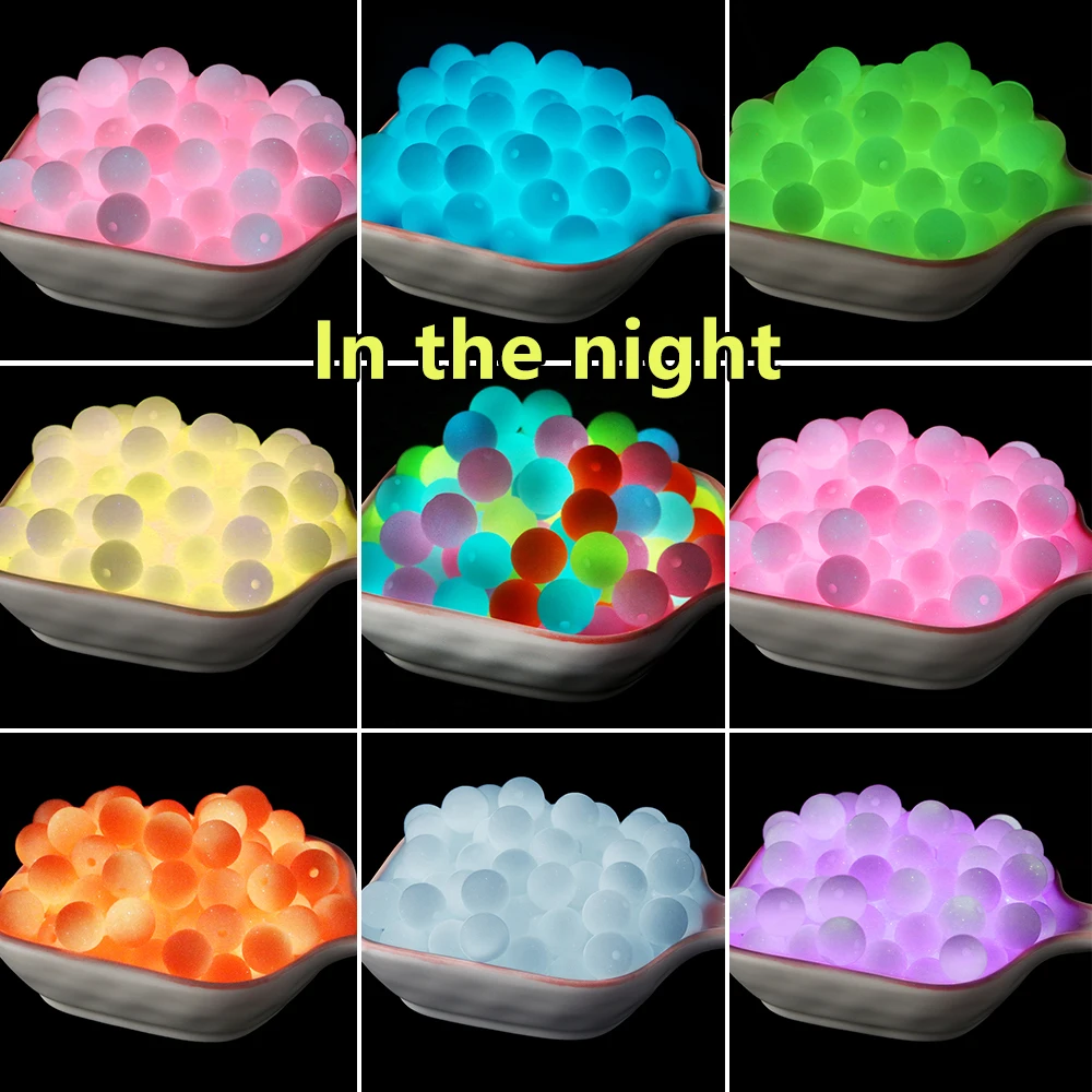 12/15MM Luminous Silicone Beads Round Glow In The Dark Silicone Loose Beads DIY Bracelet Necklace For Jewelry Making