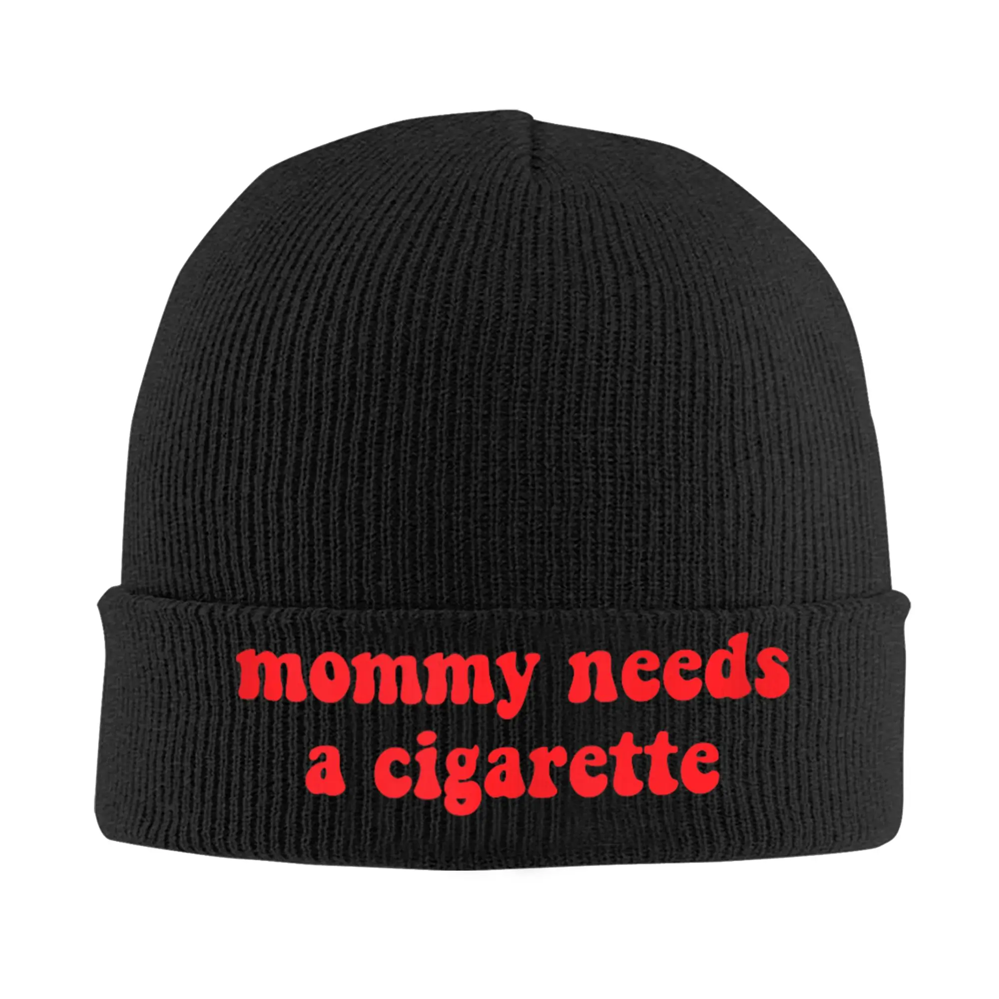 Mommy Needs A Cigarette Beanie Hats  Bonnet Hats Unisex Adult Vintage Outdoor Knit Hat Spring Custom Thermal Elastic Caps