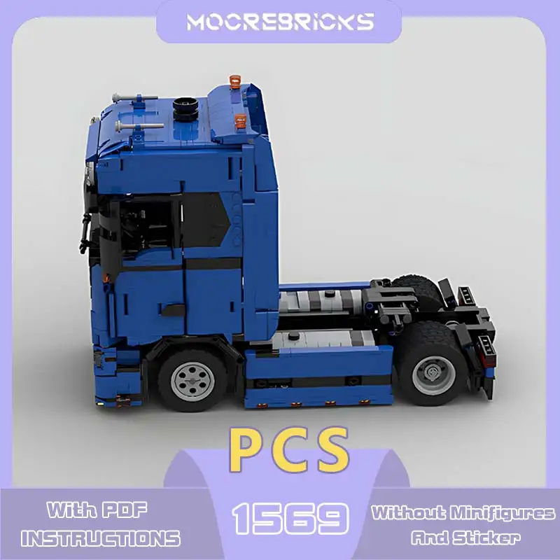 City Series Freight Transport Truck Head High-tech Model MOC-181959 Famous Cargo Vehicle Building Blocks Bricks Kids Xmas Toy