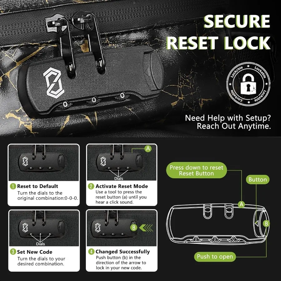 Smell Proof Bag with Combination Lock File Organizer Case Container Medicine Odorl Storage Lock Box Great Gift for Friend